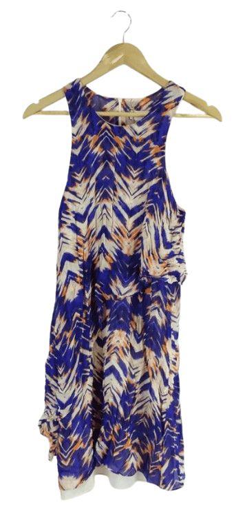 Witchery  Printed Dress 10 - Blue/Orange - Excellent