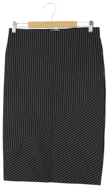 Witchery  Striped A Line Skirt 12 - Black/White - Excellent