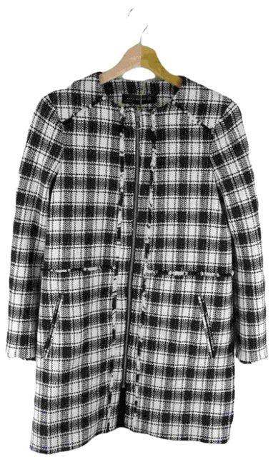Zara  Gingham Coat XS - Black/White - Excellent
