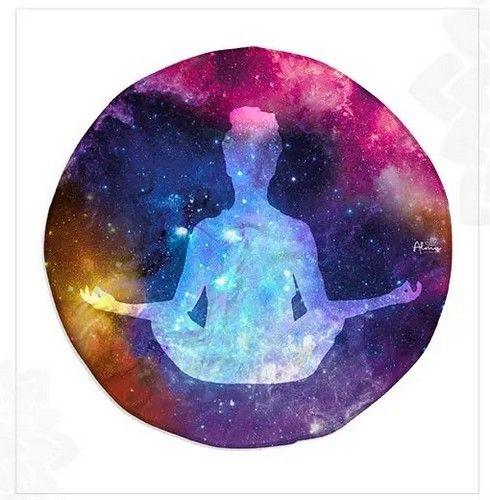 ALMA MEDITATION ROUND BEACH TOWEL unisex Eco-friendly round towel sand free meditation inspired made from recycled plastic bottles