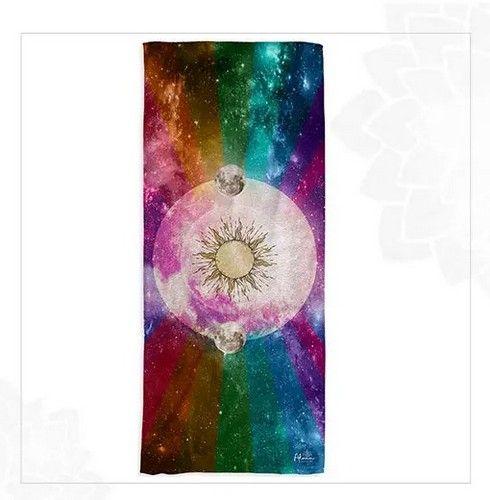 ECLIPSE BEACH TOWEL unisex Eco-friendly beach gym camping towel sand free galaxy art made from recycled plastic bottles