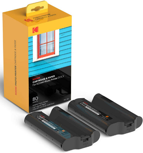 Kodak PHC All-in-One Cartridges & Photo Papers for KODAK/AGFA Postcard Size Photo Printers (80pcs)