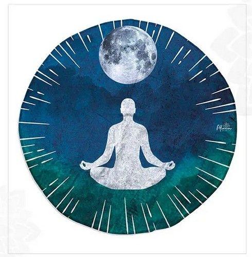MEDITATION MAN ROUND BEACH MATS unisex Eco-friendly round towel sand free meditation inspired made from recycled plastic bottles