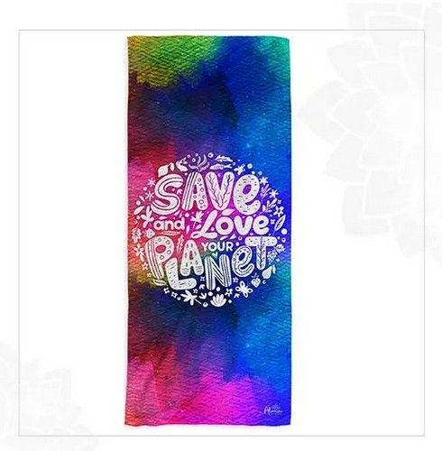 PLANET LOVER BEACH TOWEL unisex Eco-friendly beach gym camping towel sand free galaxy art made from recycled plastic bottles