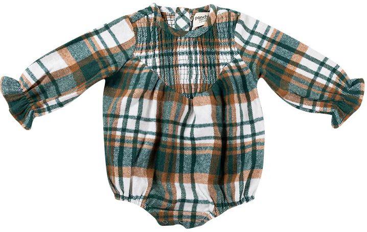 Ponchik Babies + Kids Shirred Bubble Baby Romper with Frill Sleeve (0 - 3M)