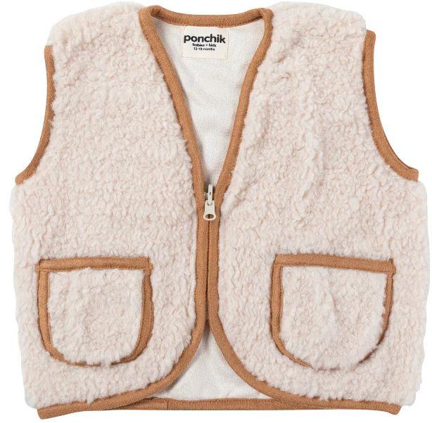 Ponchik Babies + Kids Teddy Contrast Children's Vest with Trim (3 - 6M)