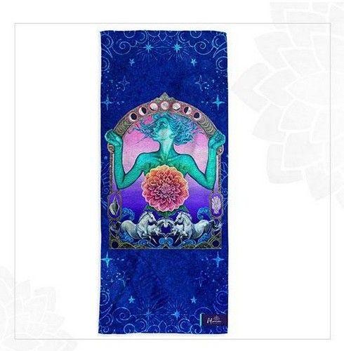 SACRED WOMAN BEACH TOWEL unisex Eco-friendly beach gym camping towel sand free galaxy art made from recycled plastic bottles