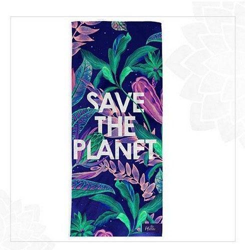 SAVE THE PLANET BEACH TOWEL unisex Eco-friendly beach gym camping towel sand free galaxy art made from recycled plastic bottles